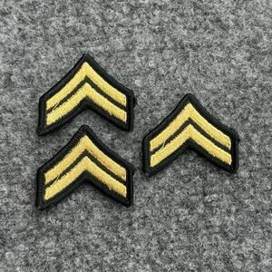 US ARMY CORPORAL E-4 RANK Black - Lot Of (3) Pair - Vintage - Rare - Yellow- CPL